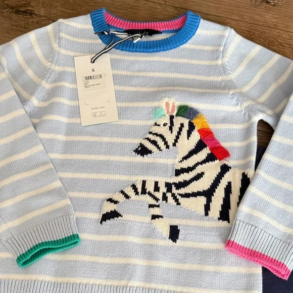 NWT Joules Rainbow Zebra Sweater & Navy Leggings - size 5 - Picture 4 of 6